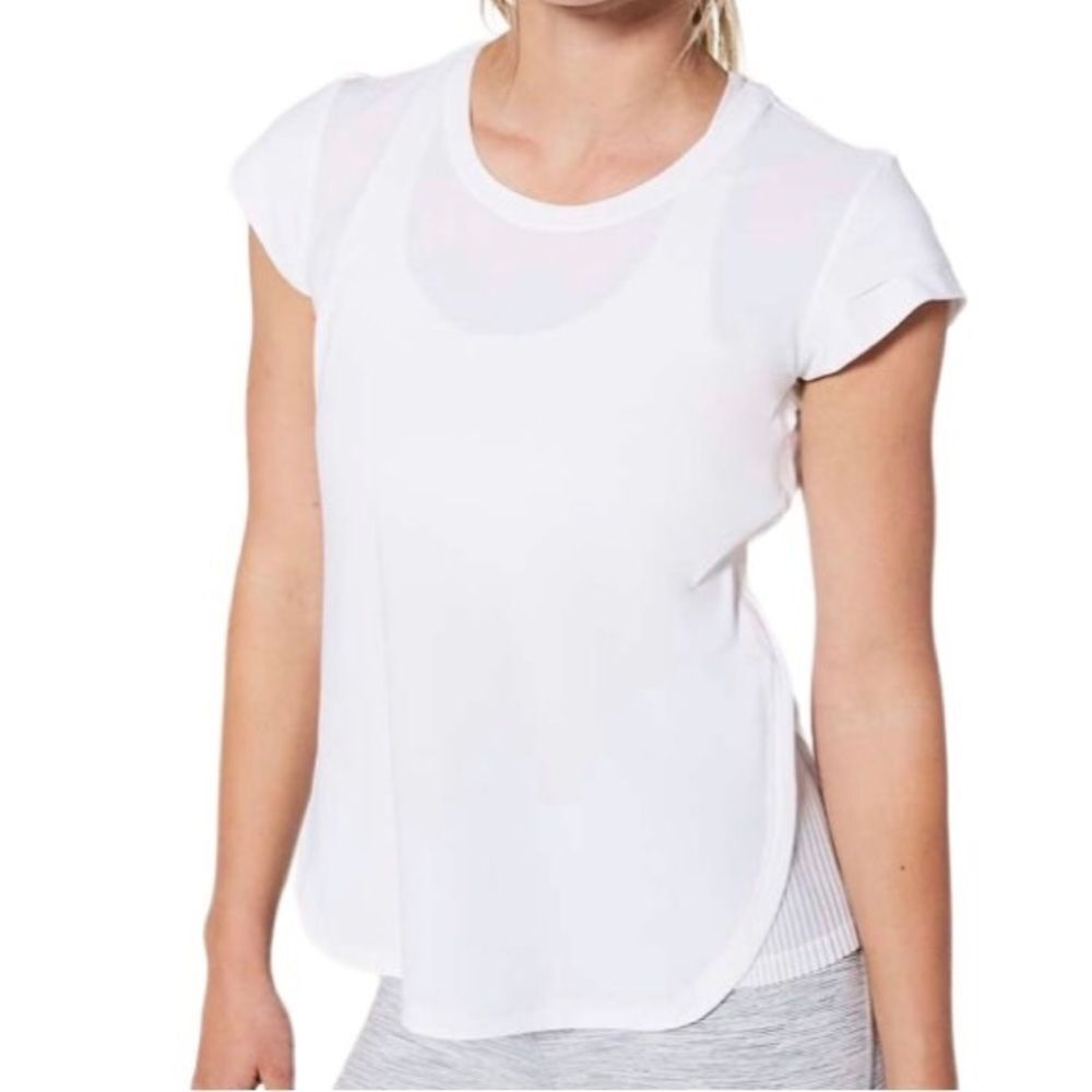 Lululemon Just Pleat It Short Sleeve Shirt UV Protection White Size 8 pickleball